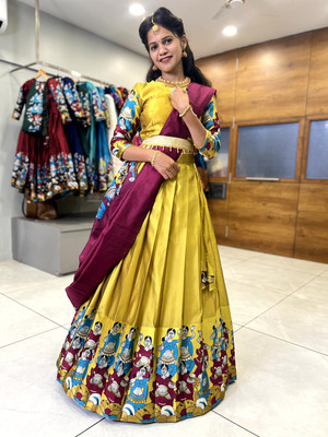 MR Y Self Design Semi Stitched Lehenga Choli(Yellow)