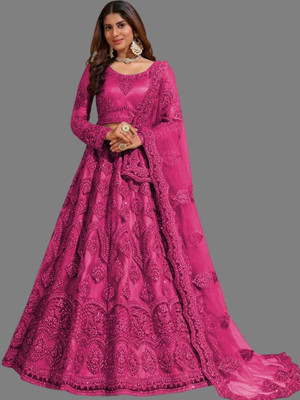 SATVASHIV Embroidered Semi Stitched Lehenga Choli(Multicolor)