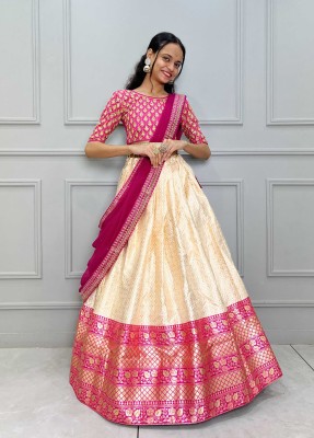 SHREE CREATION Self Design Semi Stitched Lehenga Choli(Beige)