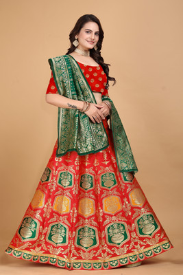 SWAMI STUDIO Self Design Semi Stitched Lehenga Choli(Blue)