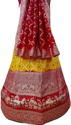 SHREE COLLECTION Solid Semi Stitched Lehenga Choli(Red, Yellow)
