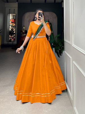 CYNOR ENTERPRISE Self Design Semi Stitched Lehenga Choli(Yellow)