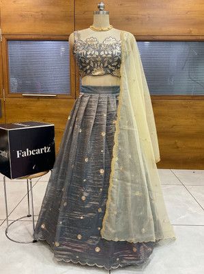 Payu Self Design Semi Stitched Lehenga Choli(Blue)