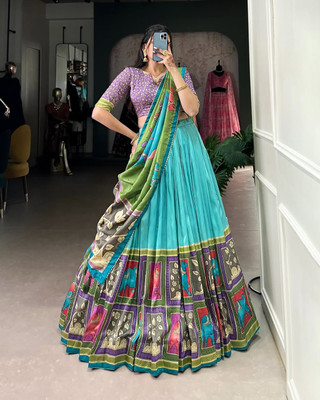 Arpi Fashion Digital Print Semi Stitched Lehenga Choli(Multicolor)