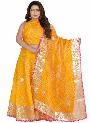 PAHNAVA Printed Semi Stitched Lehenga Choli(Multicolor)