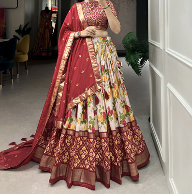 Lord Martin Printed Semi Stitched Lehenga Choli(Multicolor)
