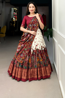 Zinsy Creation Printed Semi Stitched Lehenga Choli(Multicolor)