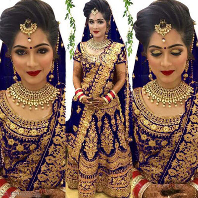 MOGAL FAB Embroidered Semi Stitched Lehenga Choli(Blue)