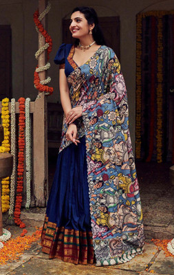 Divastri Self Design Semi Stitched Lehenga Choli(Dark Blue)