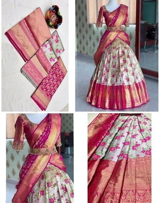 Rency Fashion Self Design Semi Stitched Lehenga Choli(Pink)