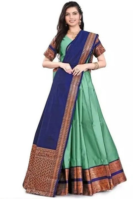 KALIPATRA Solid Semi Stitched Lehenga Choli(Light Green)