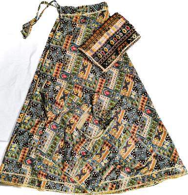 Braj raj Vastraley Digital Print Semi Stitched Lehenga Choli(Multicolor)