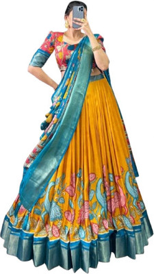 MITRABIZ Self Design Semi Stitched Lehenga Choli(Yellow)