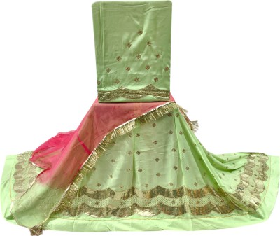 Man Fashion Embroidered Semi Stitched Rajasthani Poshak(Light Green)