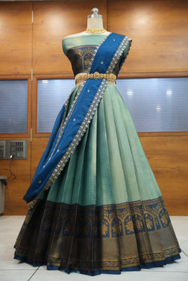Payu Self Design Semi Stitched Lehenga Choli(Blue)