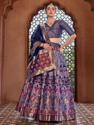 PURVAJA Self Design Semi Stitched Lehenga Choli(Multicolor)