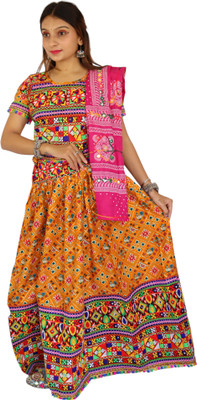 TAVAN Embroidered Semi Stitched Lehenga Choli(Multicolor)