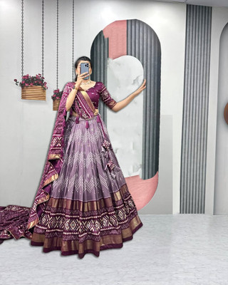 AAYUSHYAM ENTERPRISE Printed Semi Stitched Lehenga Choli(Multicolor)