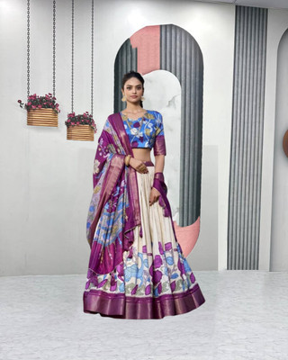 HEM SELLES Printed Semi Stitched Lehenga Choli(Multicolor)