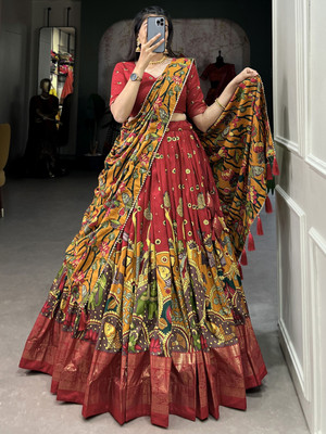 3Buddy Fashion Printed Semi Stitched Lehenga Choli(Multicolor)