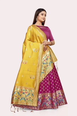 SWAMI STUDIO Digital Print Semi Stitched Lehenga Choli(Purple)