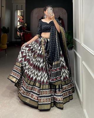 Lagertha Printed Semi Stitched Lehenga Choli(Multicolor)
