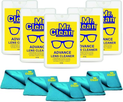 MCP Lens Cleaner 20ml(Pack of 5) with 5 Microfiber Cloth  Lens Cleaner(250 ml, 6 x 7 inch, Pack of 10)