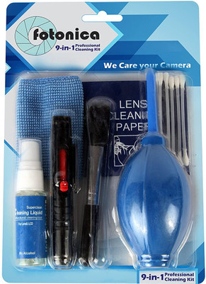 Fotonica Professional 9 in 1 Cleaning Kit  Lens Cleaner(1 ml, 4x4 inch, Pack of 9)