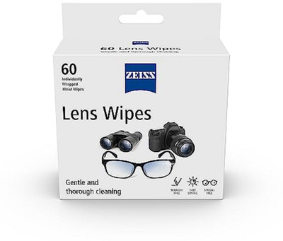 ZEISS Lens Wipes 60 Count- Pack of 1| Lens Cleaner - Perfect for Spectacles  Lens Cleaner(60 ml, 6 inch, Pack of 2)