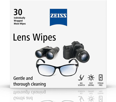ZEISS Lens Wipes - | Multi Purpose | Lens Cleaner for Spectacles,Camera Lens |30 Wipes  Lens Cleaner(NA ml, 6 X 6 inch, Pack of 1)