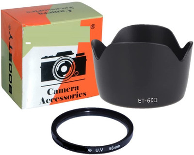 SUPERNIC Camera Flower Lens Hood with 58mm Saftey UV Lens Filter  Lens Hood(55 mm, Black)