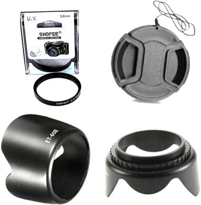 MILLETS 58mm Camera Flower Lens Hood for Canon Eos Camera Lens Et 60 R  Lens Hood(58 mm, Black)