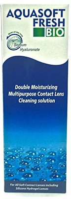 AQUASOFT Fresh Bio Double Moisturizing Multipurpose Contact Lens Cleaning Solution(360 ml)