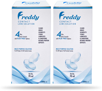 Freddy Lens Solution 70ml twin Pack Multipurpose Contact lens solution(140 ml)