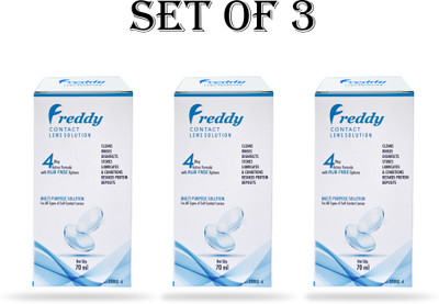 Freddy Lens Solution 70ml Triple Pack Multipurpose Contact lens solution(210 ml)