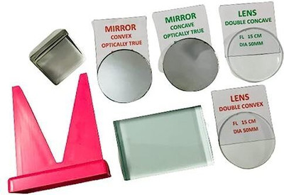 SBT Optics Activity Set/ 7 Piece Set- Different , Prism, Glass Slab with Mirror Stand Optics Science Activities/Light Activity Kit/Optics Set for School, College Macro Zoom Lens(White, CM mm) SBT Optics Activity Set/ 7 Piece Set- Different , Prism, Glass Slab with Mirror Stand Optics Science Activities/Light Activity Kit/Optics Set for School, College Macro Zoom Lens(White, CM mm)