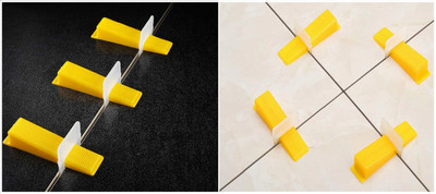 Flemigo Tile leveling system 3MM Clip 50PC and 50PC Yellow Wedge combo Non-magnetic Line Level(10 cm)