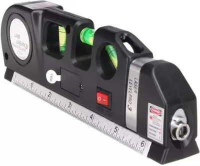 Mass Pro Digital Distance Laser Level Meter Pro 3 Leveller Black 2 Line Measuring Tape Horizontal Vertical Measure 8FT Aligner Ruler Area Non-magnetic Line Level(30 cm)