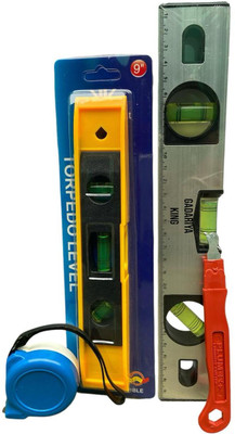 Gadariya King 3m Measuring Tape 1pc Sunmica cutter 12 inch Spirit Level pack of 4 Magnetic Carpenter's Level(30 cm)