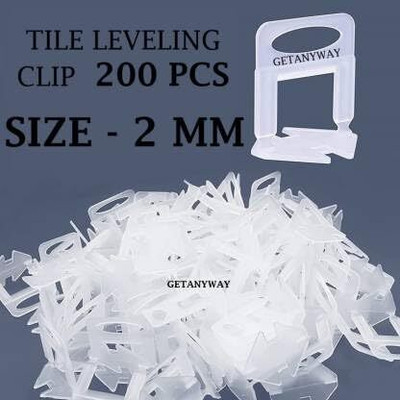 TileFixer Tile Levelling Spacer Clips 2 MM Clip only 200pcs For Both Floor & Walls Tiles Non-magnetic Post Level Non-magnetic Line Level(4 cm)