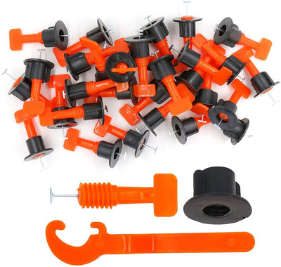 STARTRADING SR-05PTSK 50 PCS Tile Leveling System Kit Tile Non-magnetic Engineer's Precision Level(22.8 cm)