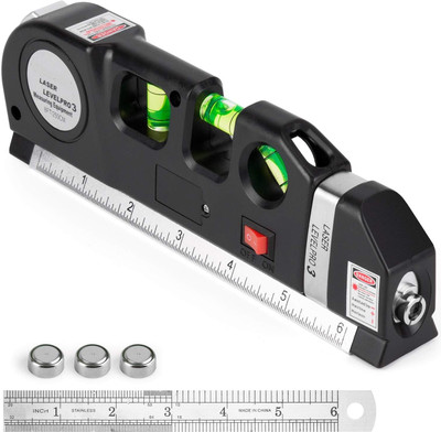 Niralasa Laser Level Tool | Multipurpose Laser Level Kit Multipurpose Level Laser Measuring Tape with Ruler, 3 Mode Laser with Bubbles Non-magnetic Line Level(18.5 cm)