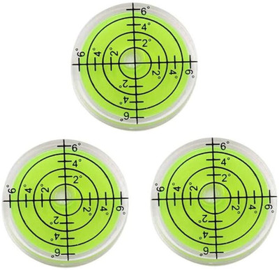 ZITRONIX 3Pcs Circular Bubble Level Green Spirit 360 Degree Circular Bubble Level for Precision Non-magnetic Line Level(15 cm)