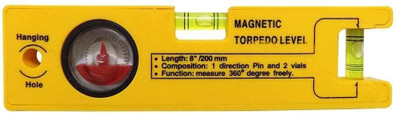 WROPZO Magnetic Torpedo Level Set – 200mm/8 Inch Spirit Level with Magnet and 2 Vials Accurate and Durable Leveling Tool for Construction, Carpentry, and DIY Projects Magnetic Torpedo Level(20 cm)
