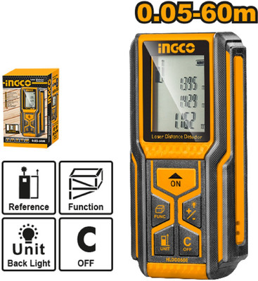 INGCO HLDD0608 Laser distance detector metre Measuring Range:0.05-60m INGCO HLDD0608 Laser distance detector Measuring Range:0.05-60m Non-magnetic Electronic Level(600 cm)