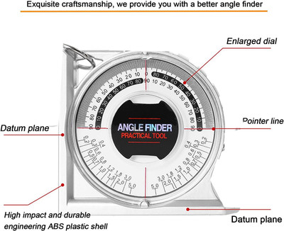 uptodatetools Angle Finder Inclinometer Protractor Magnetic Angle Finder Angle Measuring Tool Meter Slope Locator Angle Measurement Engineering Clinometer Angle Meter Gauge Magnetic Inclinometer Level(4 cm)