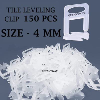 GETANYWAY Tile Levelling Spacer Clips 4 MM Clip only 150pcs For Both Floor & Walls Tile Levelling Spacer Clips 4 MM Clip only 150pcs For Both Floor & Walls Tiles Non-magnetic Post Level(4 cm)