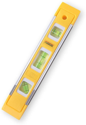 karykass 9 Inch Magnetic Torpedo Level |3 Bubble Leveller 0°/45°/90°Overhead Viewing Slot for Levelling, Furniture & Construction Magnetic Line Level(23 cm)