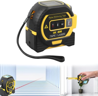 Pivdo Digital Measuring Tape Automatic Measurement Distance 40 Meter Laser Level Line 3-in-1 Digital Measuring Tape Device Electronic Distance Meter Tool Machine Magnetic Engineer's Precision Level(8.5 cm)