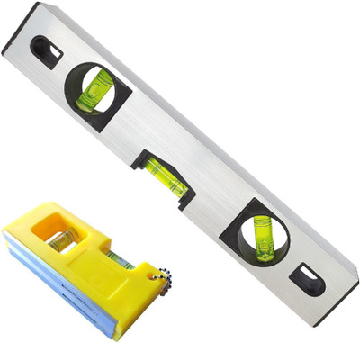 Inditrust 12inch Engineer precision Magnetic level & 4inch mini spirit level (pack of 2) Magnetic Carpenter's Level(30 cm)